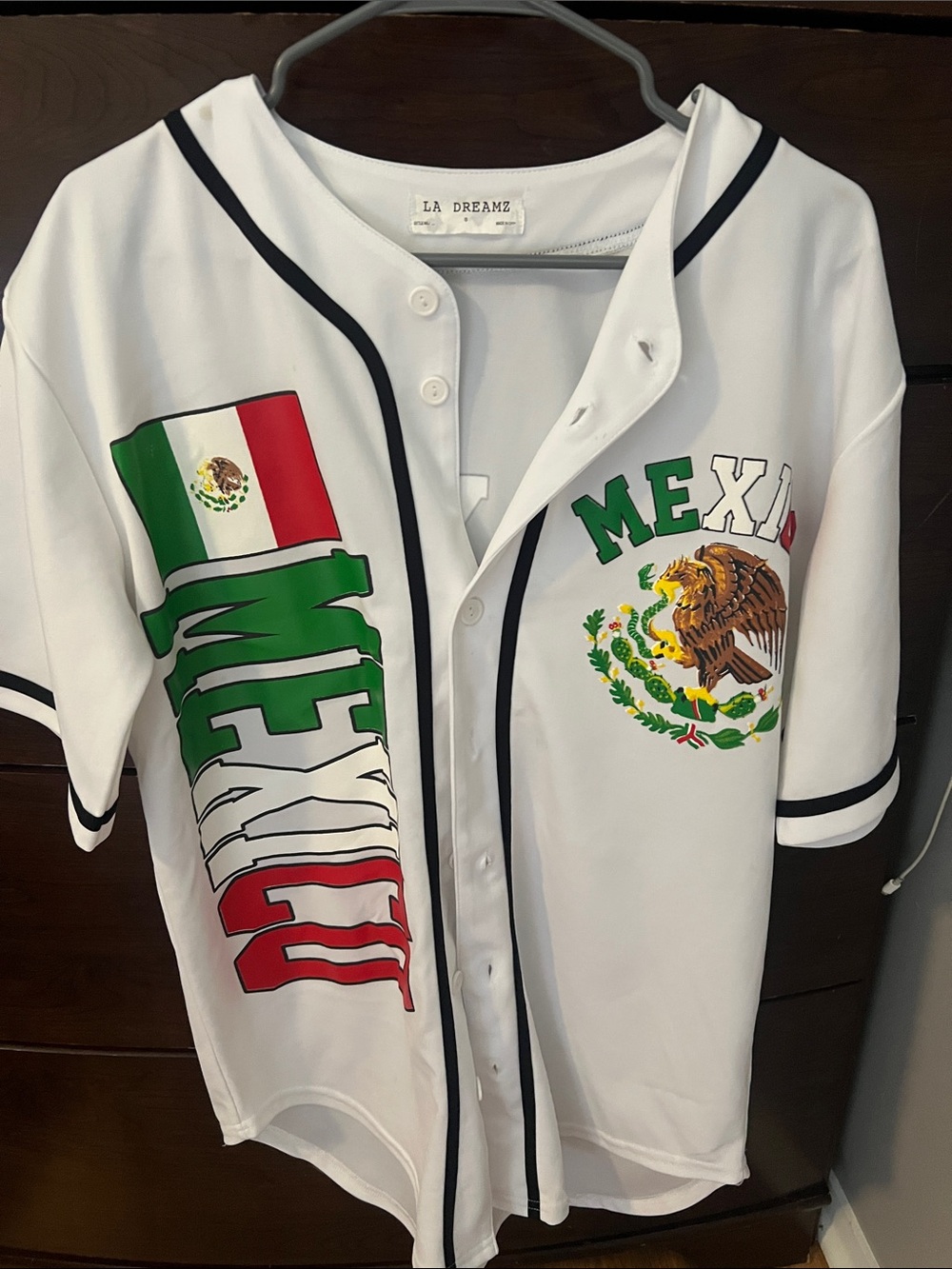 Mexico Graphic Baseball Jersey - White/Green/Red